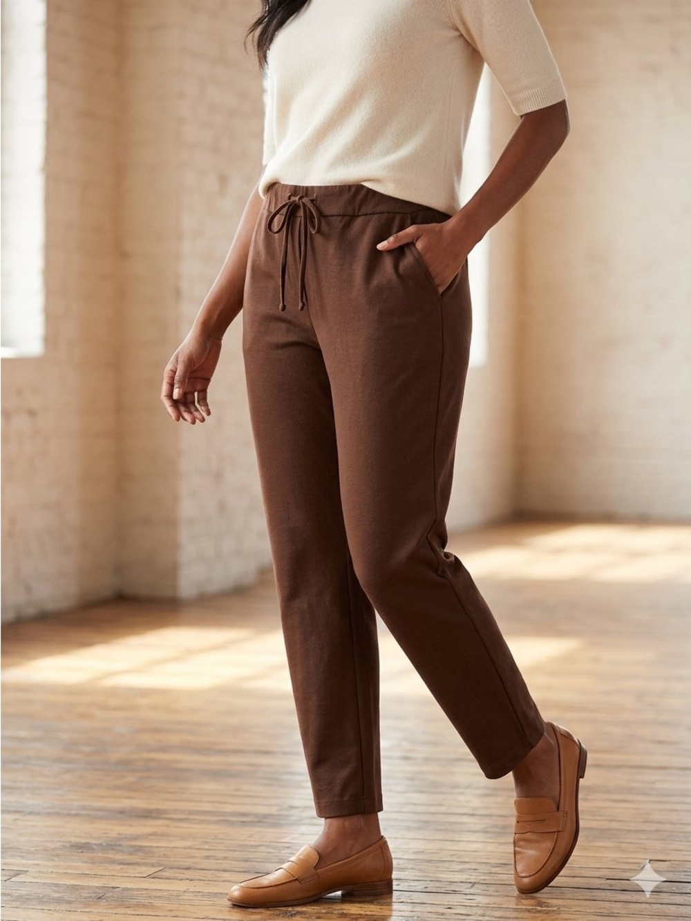 Jones New York Chocolate Stretch Pull on pants